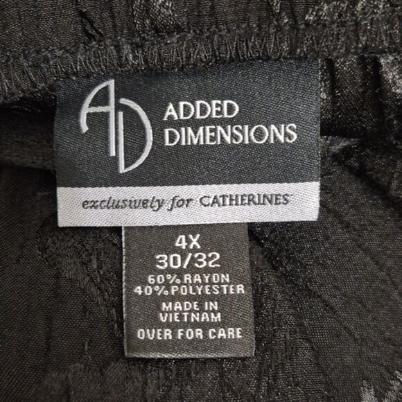 Added Dimensions for Catherines Black Floral Jacquard Skirt 4X Flowy NWT - Picture 4 of 8